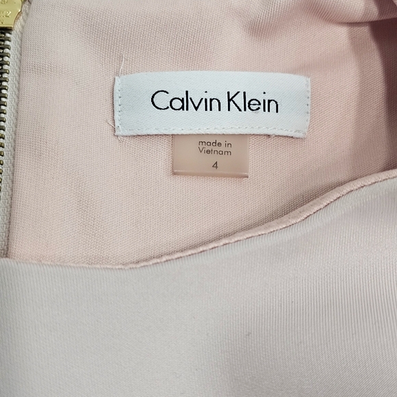 Calvin Klein Blush Pink Off-Shoulder Midi Dress Sz 4 Womens - Picture 12 of 13